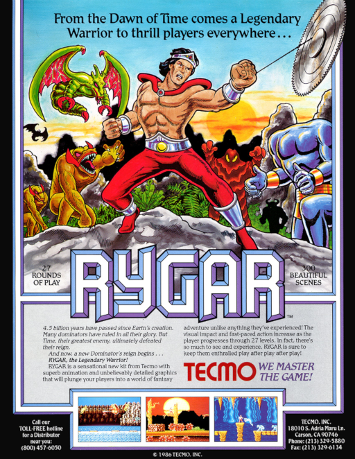 Rygar (US set 1) Arcade Game Cover